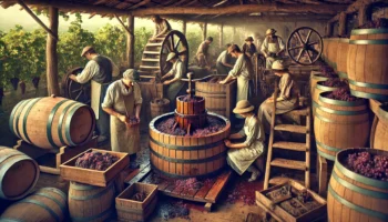 Credit: Photo generated by AI | DALL·E "Winemaking the old fashioned way".